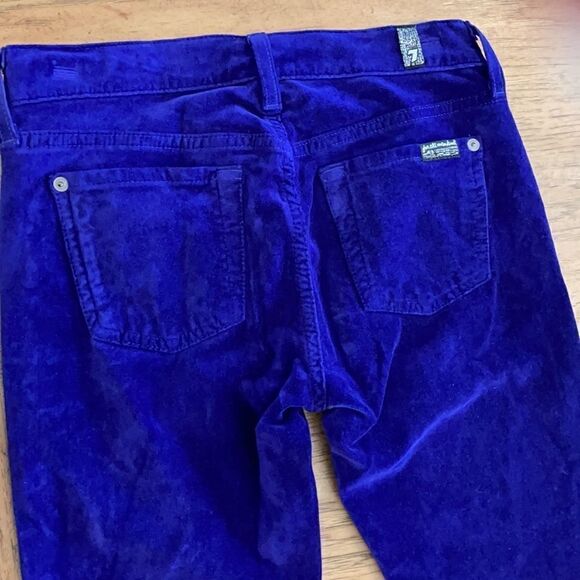 7 FOR ALL MANKIND PURPLE VELOUR SKINNY PANTS.  NEW - Picture 13 of 13